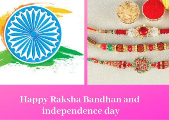 Happy Raksha Bandhan and  independence day Wishes Images