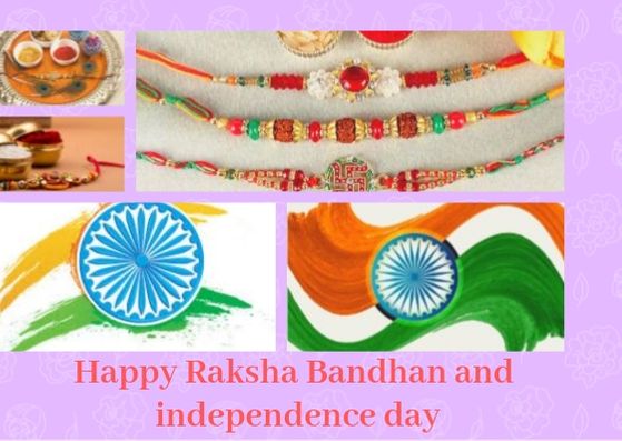 Happy Raksha Bandhan and  independence day Wishes Images